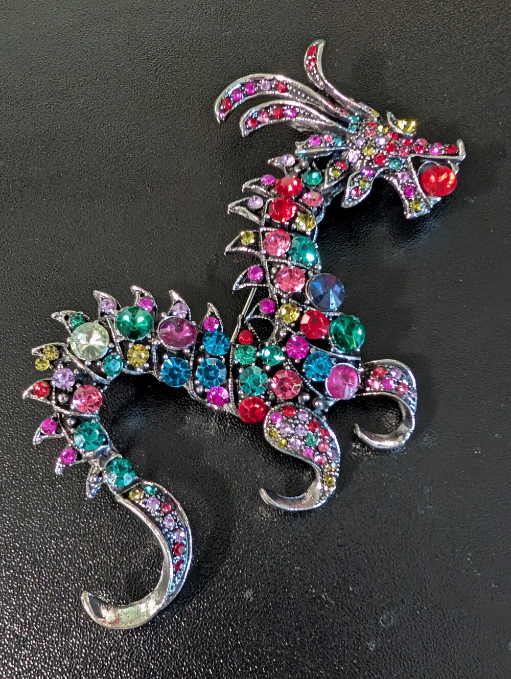 Multicolor Crystal Dragon Brooch - Women Jewelry